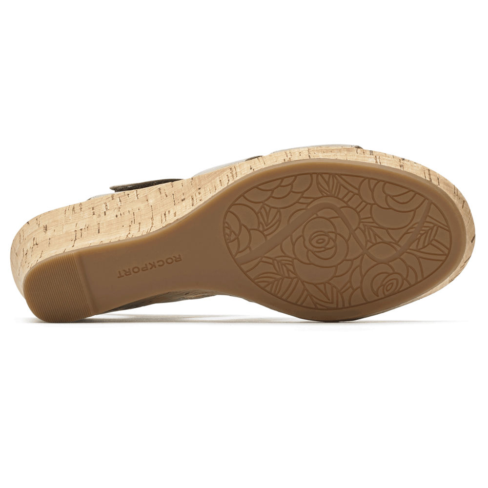 Rockport Sandaler Dame Grå - Briah Strappy Wedge Comfort - YPRV69270